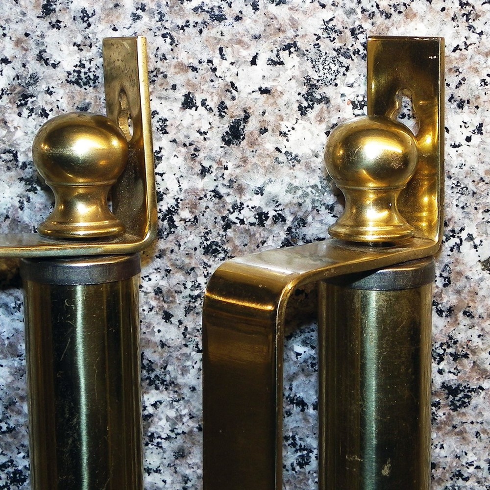 VINTAGE PAIR SMALL 11"X 7" VICTORIAN SOLID BRASS SHELF SUPPORT BRACKETS