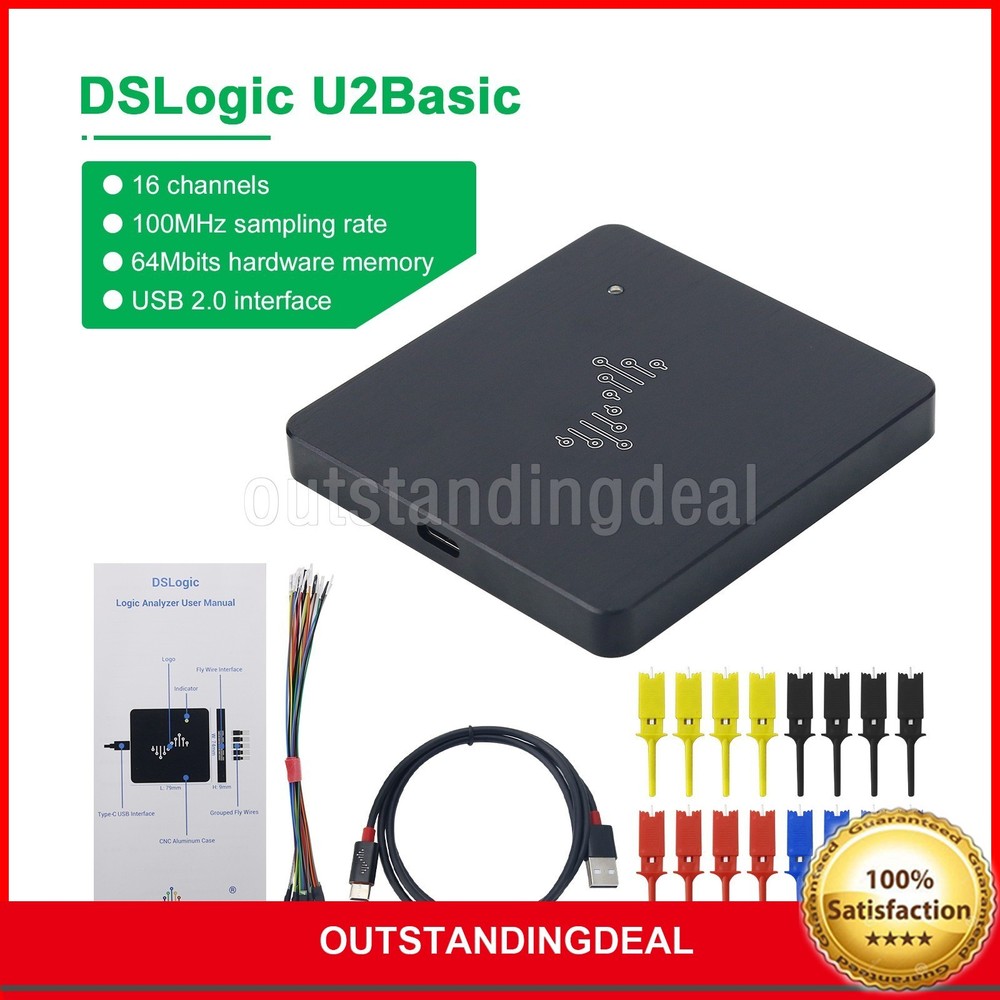 DSLogic U2Basic 16CH Logic Analyzer 100MHz 64Mbits Hardware Memory Debugging