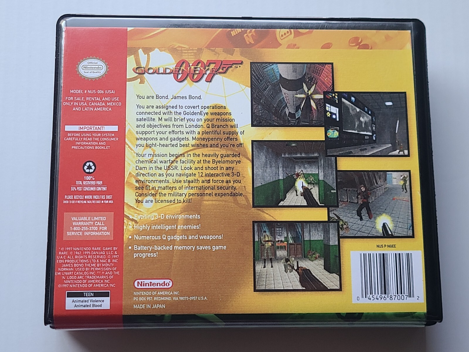 Goldeneye 007 CASE ONLY Nintendo 64 N64 Box BEST Quality Available