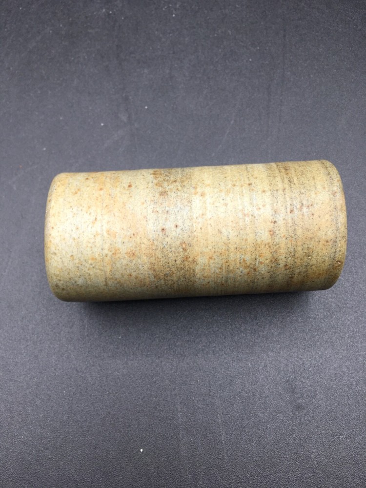 Stone Cylinder Candle Holder Signed