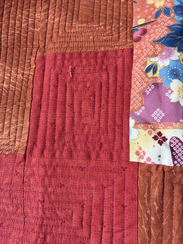 Handmade Hand Sewn Patchwork Quilt 49”x 49”