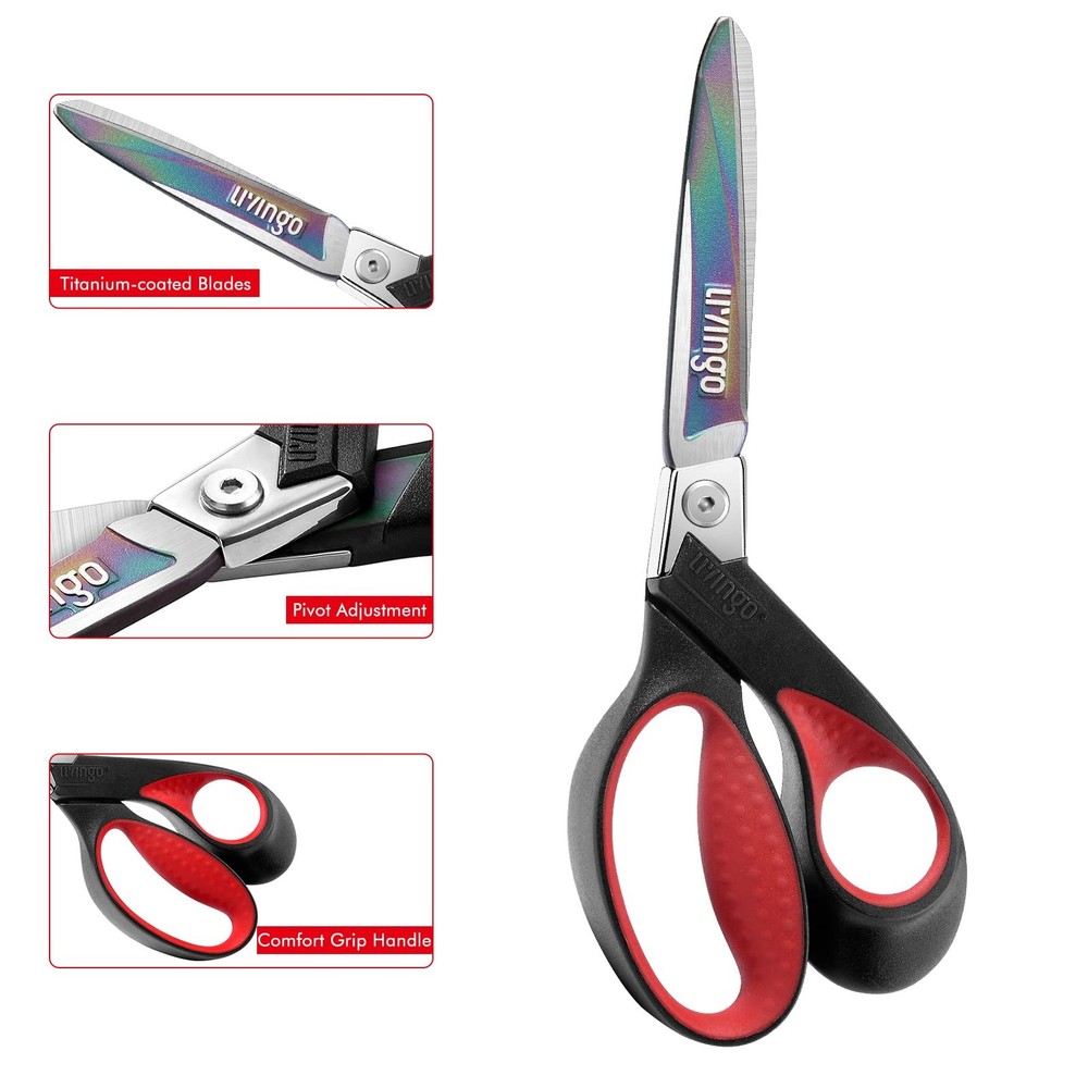 Industrial Scissors Heavy Duty: 9" Professional Multipurpose Shears Sharp Sta...