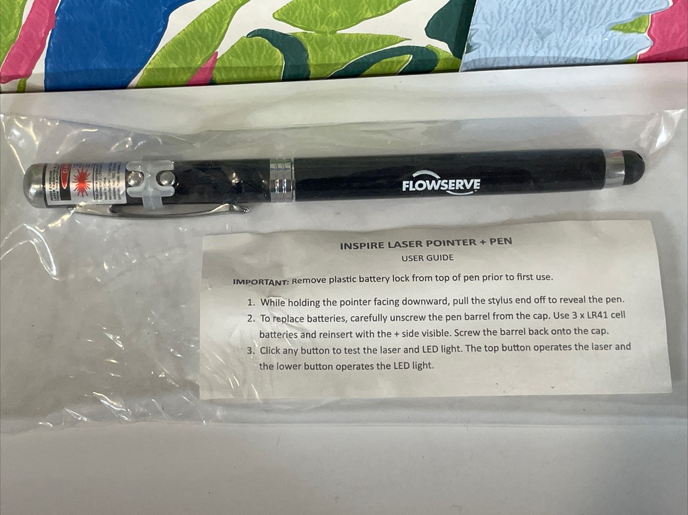 Flowserve INSPIRE Laser Pointer + Pen + LED Light (Batteries Included)