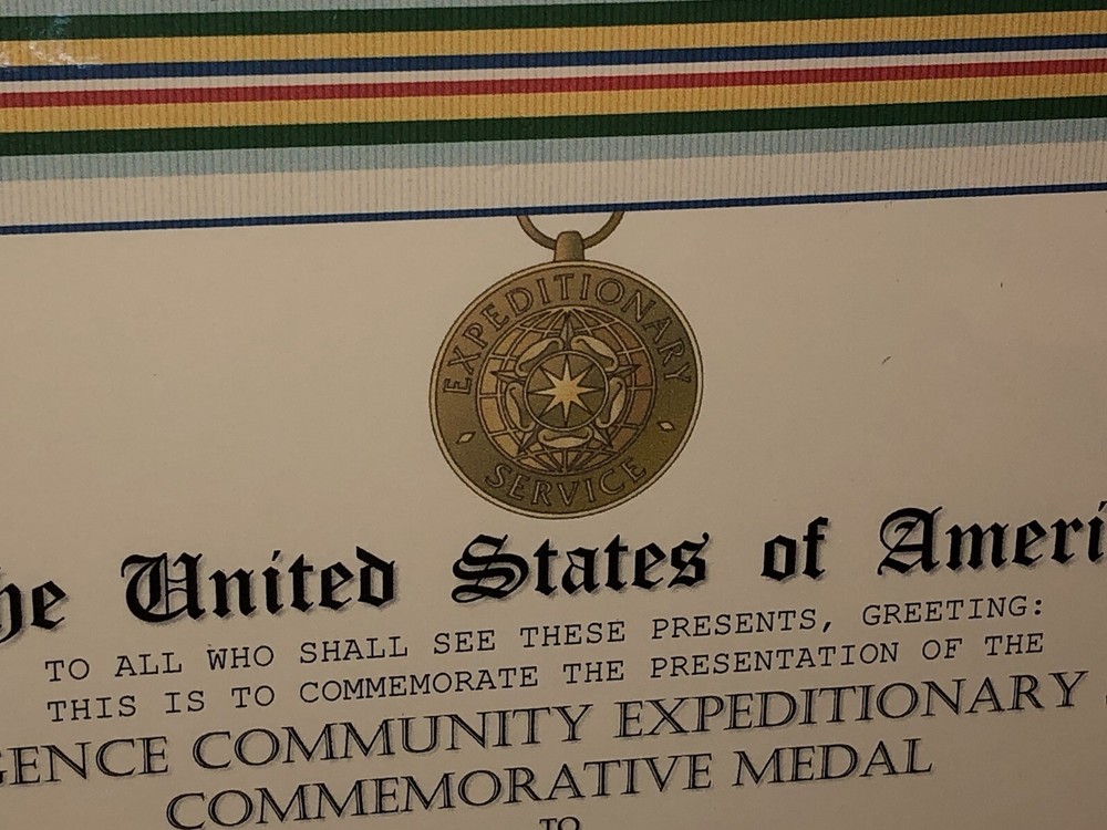 INTELLIGENCE COMMUNITY - EXPEDITIONARY SERVICE COMMEMORATIVE CERTIFICATE Type-1