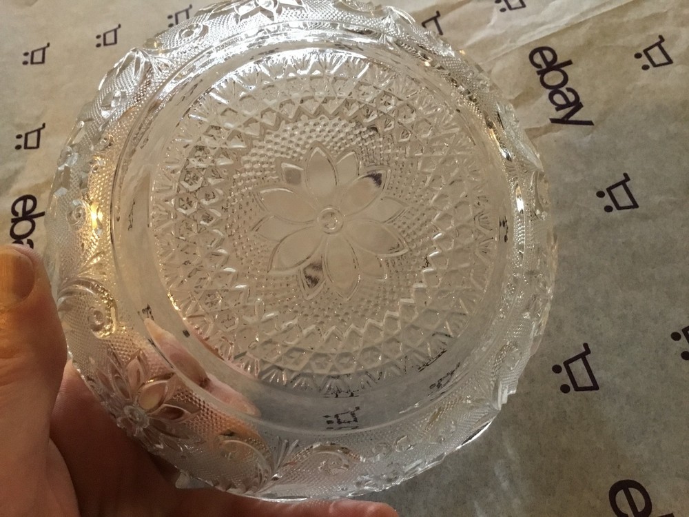 Round Pressed glass dish