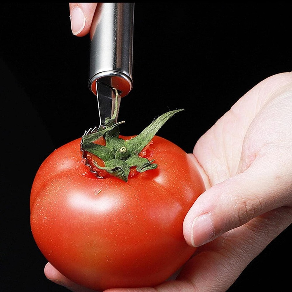 2Pcs Silver Strawberry Huller and Tomato Stem Corer Tool
