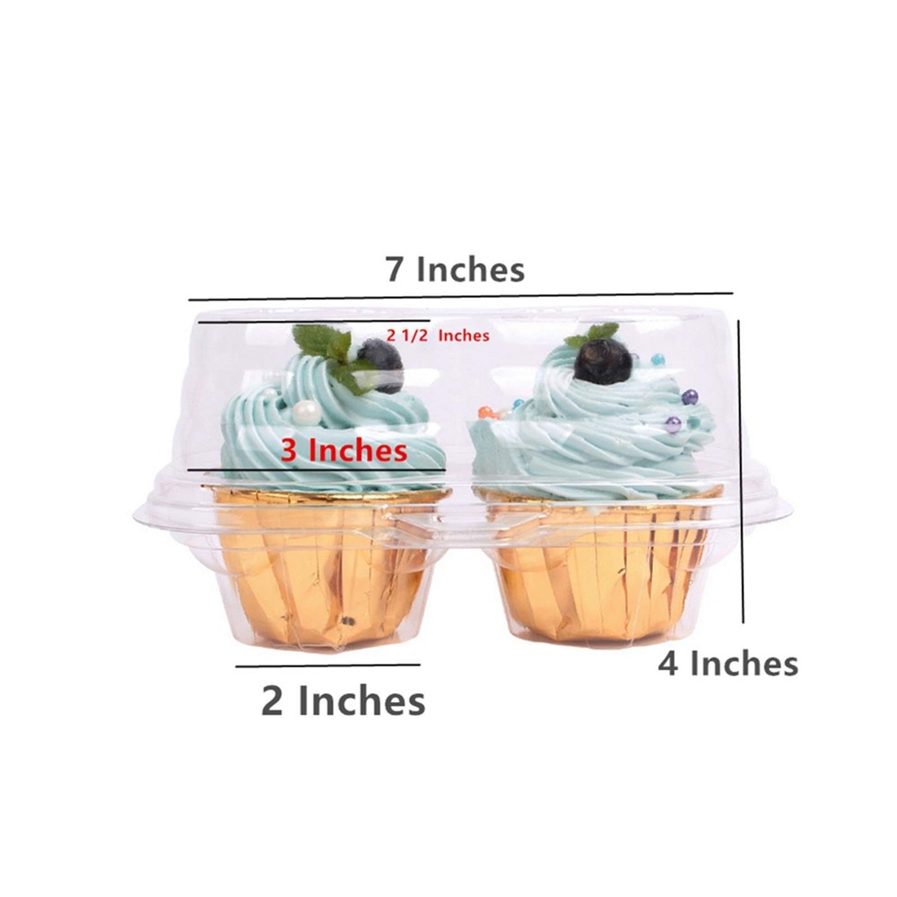 Double Cupcake Container 10 Pack 2 Compartment Deep Carrier Holder Box