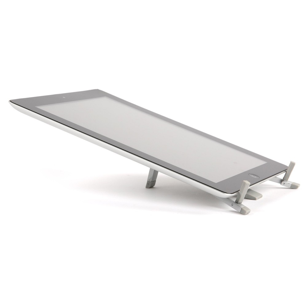 Universal Compact Tabletop Tablet Holder for iPad E-Reader Drawing Pad - Silver