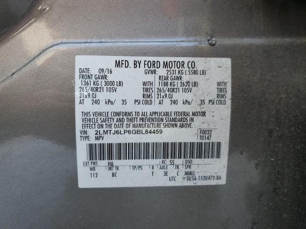CONTROL PANEL OEM 2016 LINCOLN MKX 1YR WRNTY
