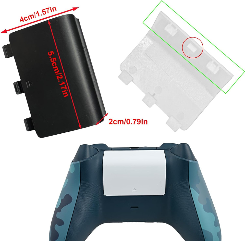 4 Pack Battery Cover for Xbox Series X/S Controller Replacement Back Shells