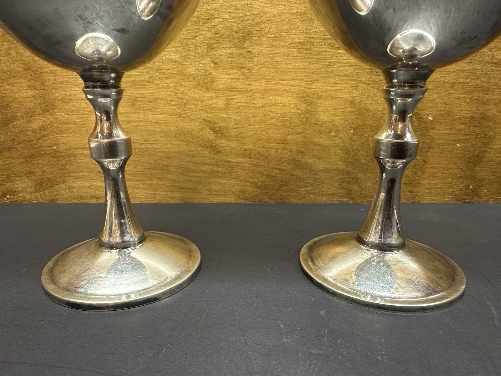 Vintage Set Of 2 ONEIDA Silver Plate 8 Oz Goblets 6 3/8"