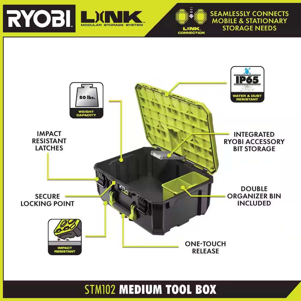 22.2 In. LINK Rolling Tool Box with LINK Medium Tool Box