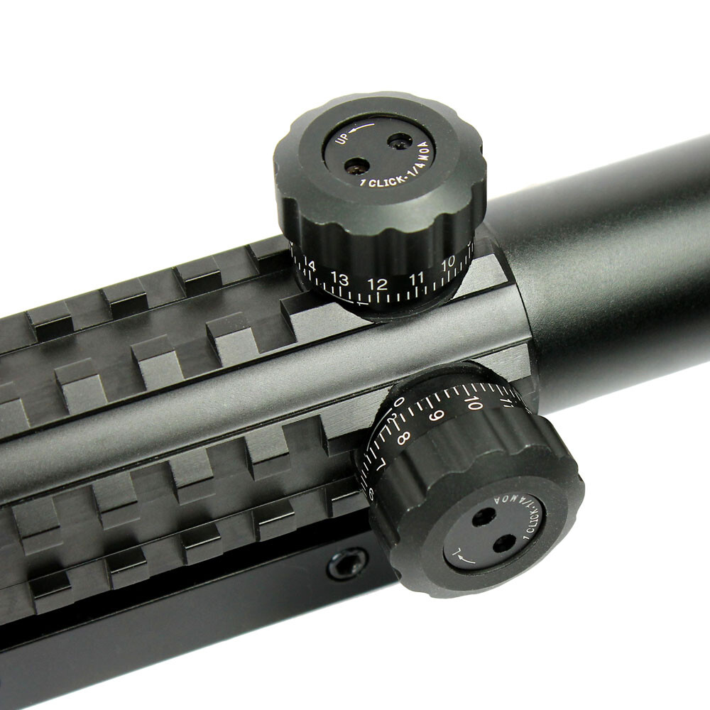 3-9X40 illuminated Rifle Scope + Red Laser Sight + Dot Sight with Rail Riser
