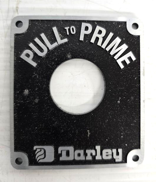 Darley Pull To Prime Valve Cover Plate