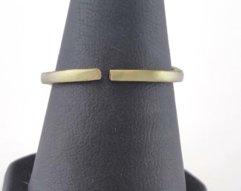 Ring Adjustable Bezel Blank Raw brass (18mm 7.5US inner size Adjustable DIY