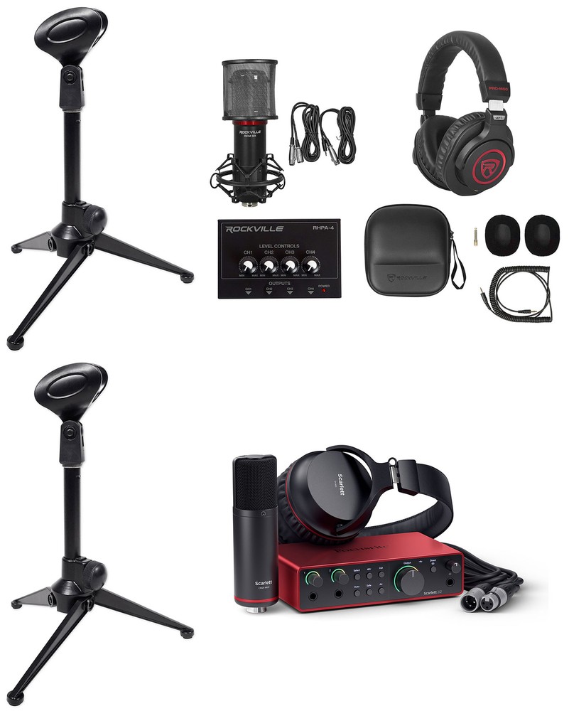 Recording Bundle w/ Scarlett 2i2 Studio 4th Gen Interface+Mics+Headphones+Stands