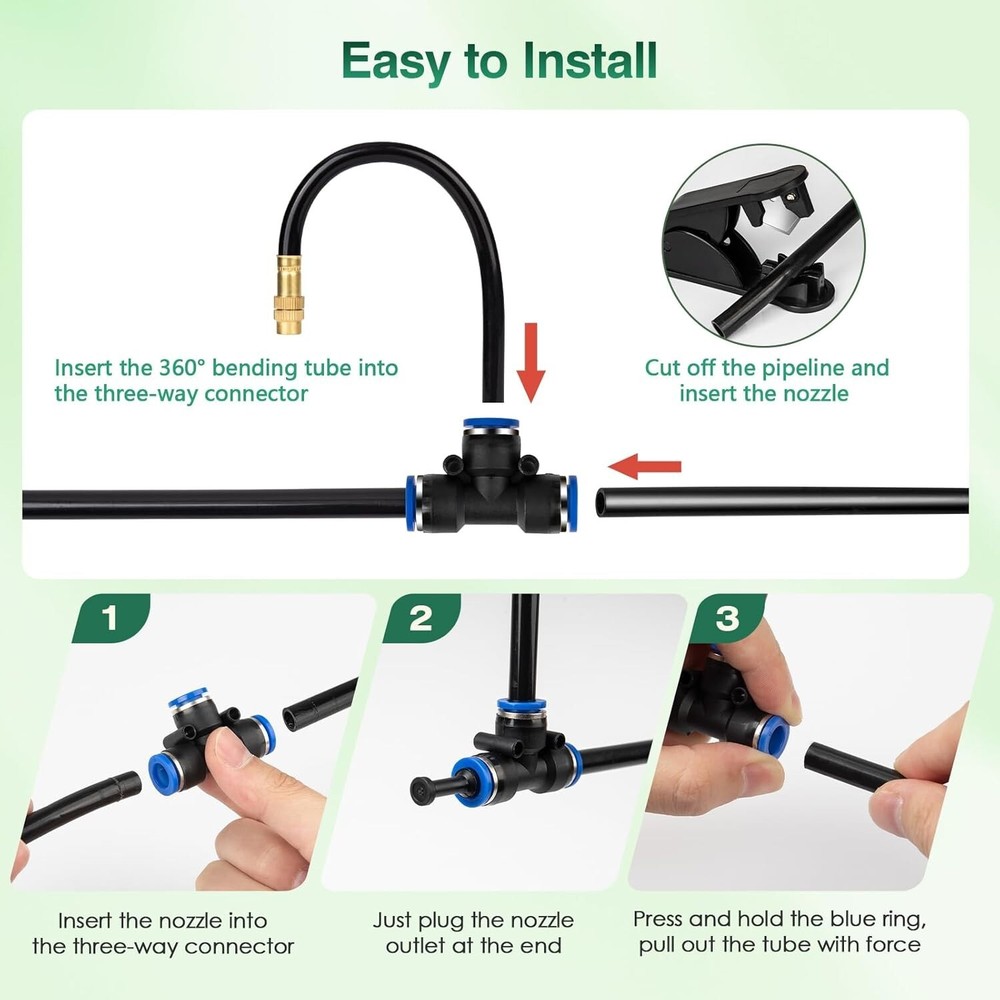 15M 360° Curved Garden Automatic Irrigation System Adjustable Nozzle WaterSaving