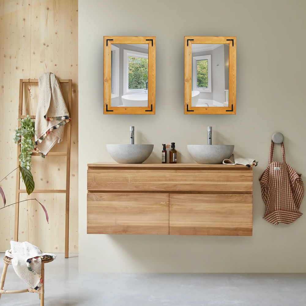 PETRA Rustic Wood Framed Mirror