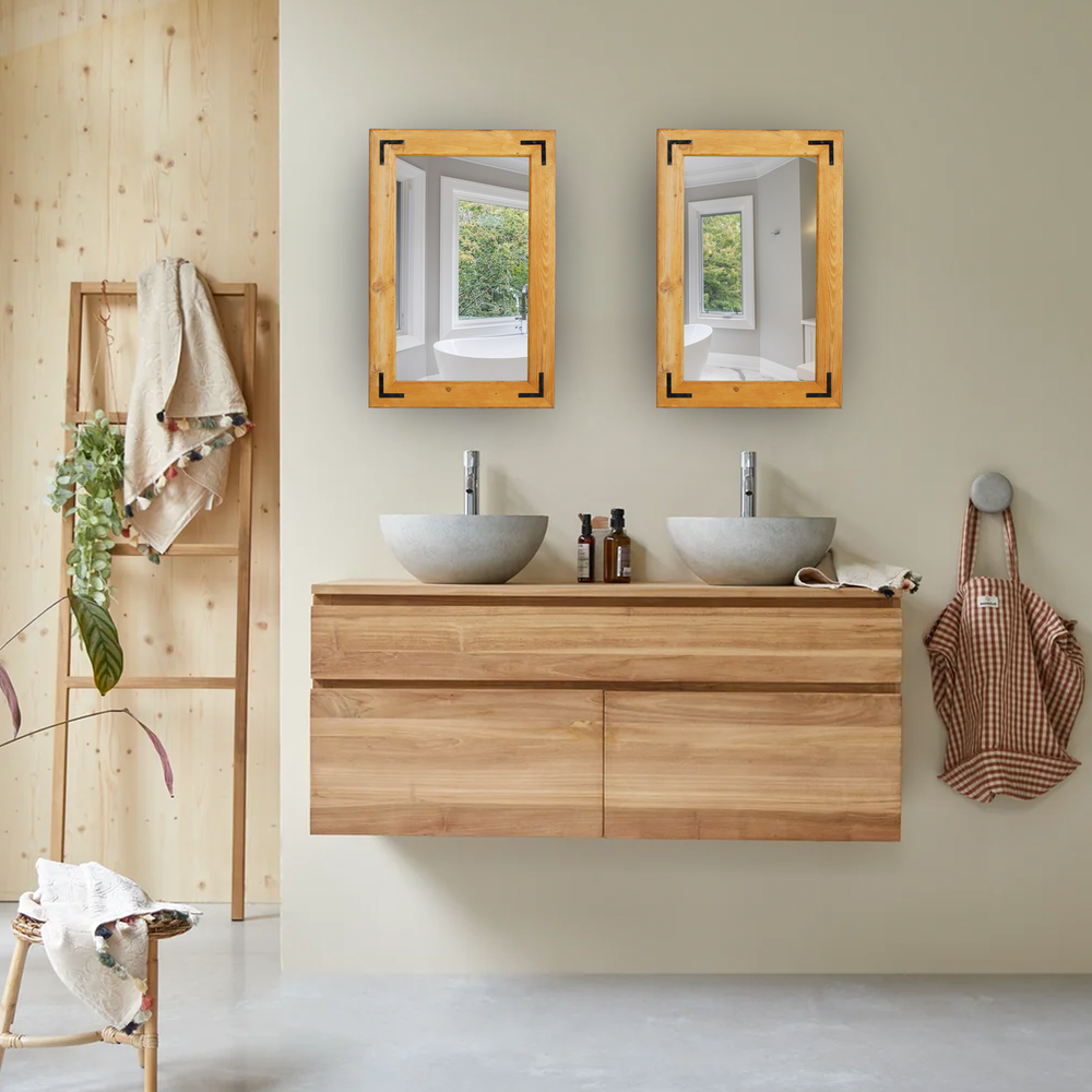 PETRA Rustic Wood Framed Mirror