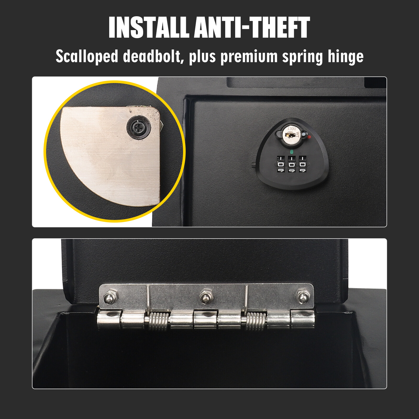 For Toyota Tacoma 2016-2023 Center Console Gun Safe Storage Box Vault & LED