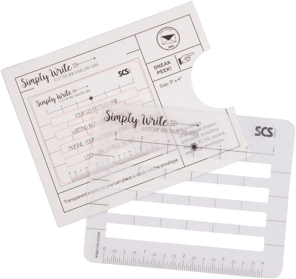 Lettering Envelope Addressing Stencil- Template Ruler Guide for Perfectly Straig