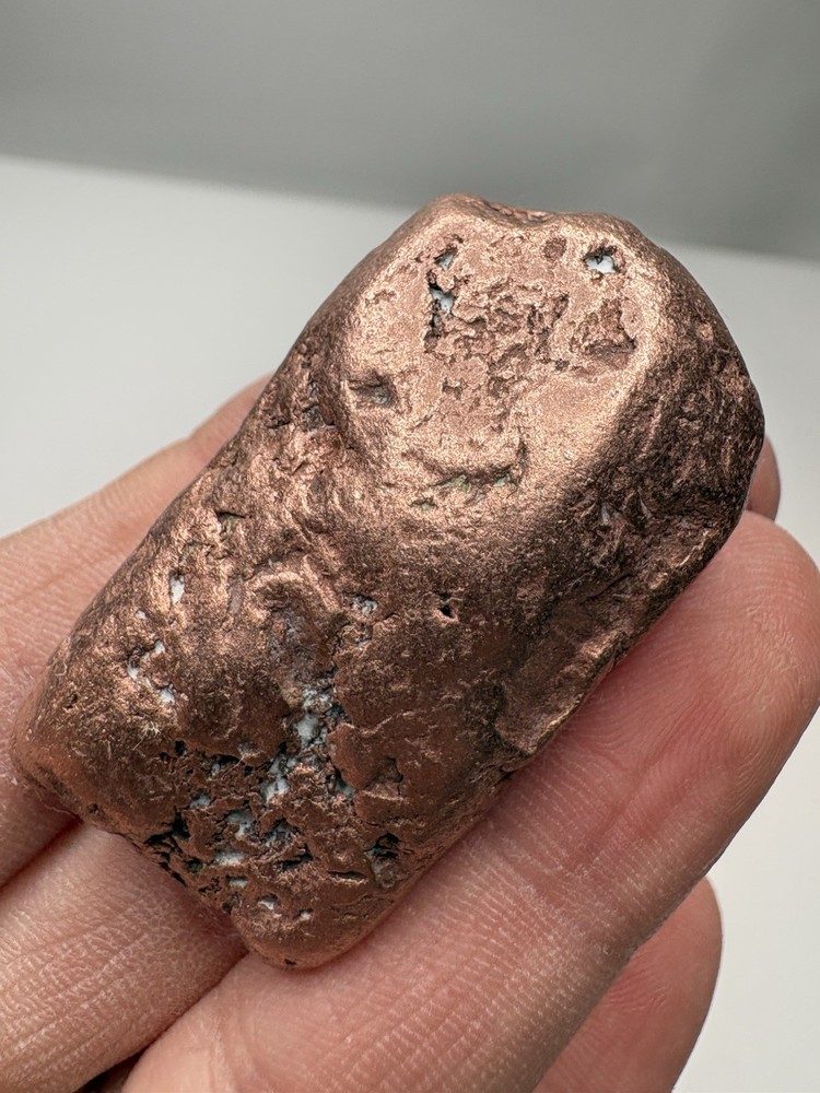 Pure Native Michigan Solid Copper Nugget Specimen Keweenaw Peninsula Mineral