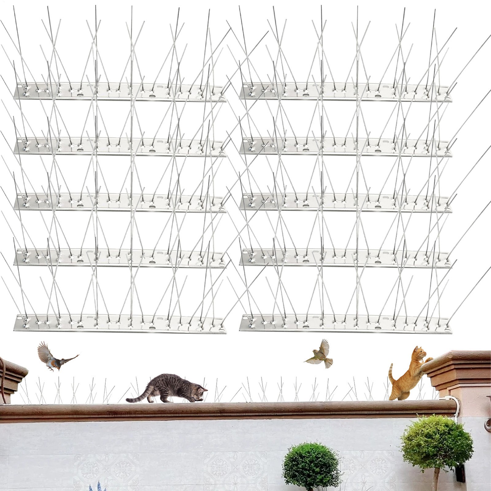 10x Bird Spikes, Bird Deterrent Spikes for Small Birds Pigeon Defender Spikes
