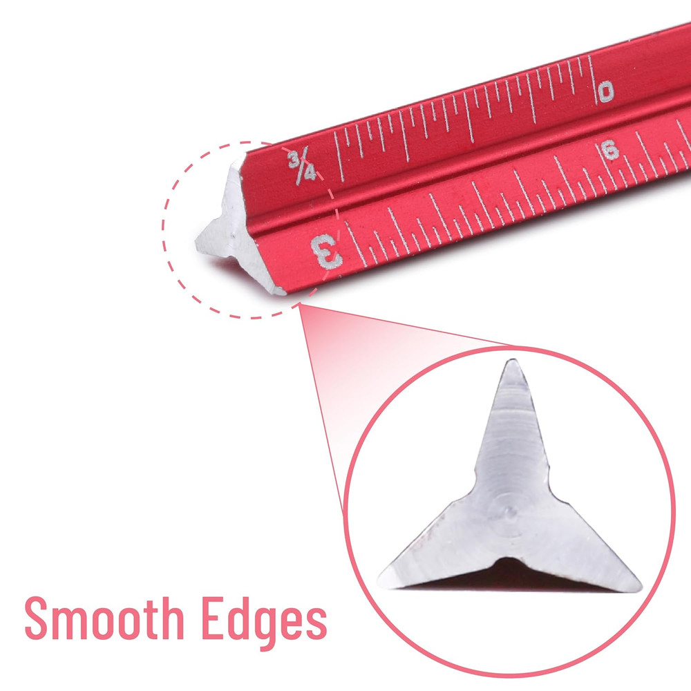 - 6 Inch, 2 Pack, Pocket Size Ruler, Small Architectural Scale
