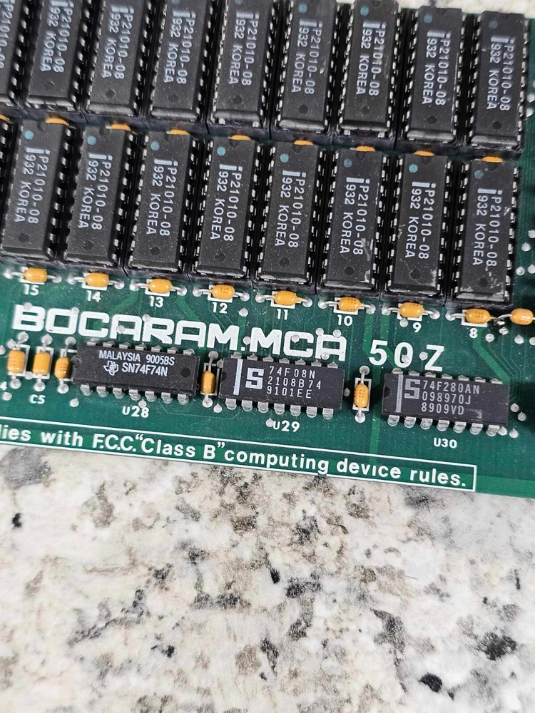 RETRO 16BIT MCA MEMORY CARD BOCARAM MCA 50Z WITH MEMORY MICROCHANNEL FULL MEMORY