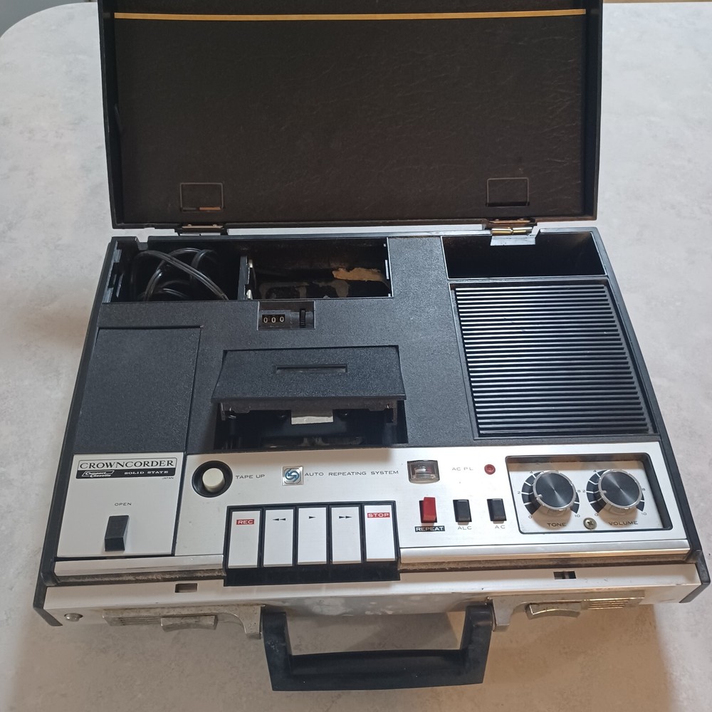 Crowncorder CTR-9650S SPY Cassette Recorder Solid State Japan UNTESTED