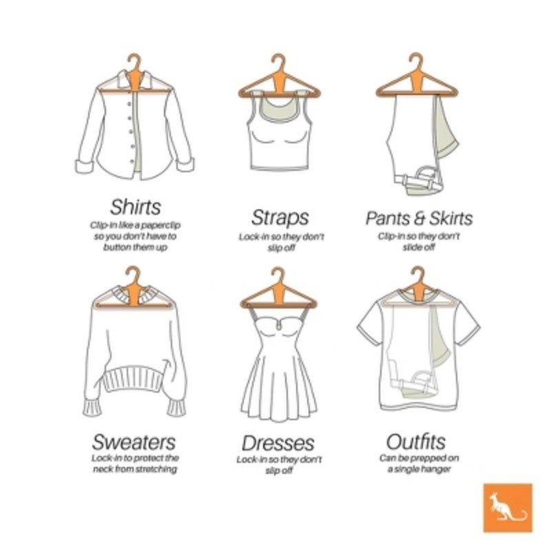 10ct Original Clothes Hangers - Orange