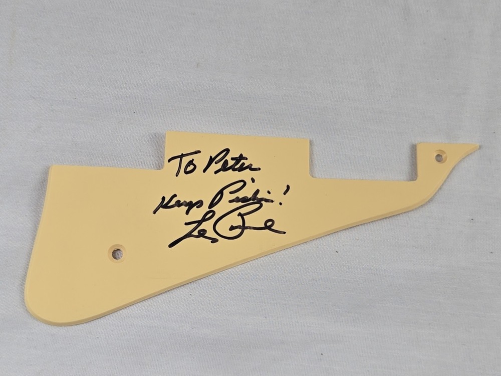 Les Paul Signed Guitar Pickguard For Peter Frampton (Provenance Les's Assistant)