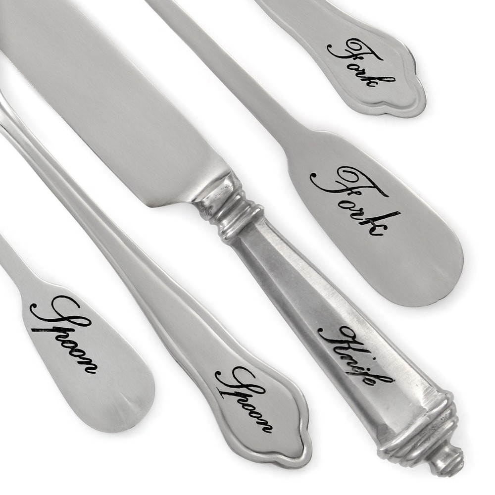 Pottery Barn ANTIQUE SILVER SENTIMENT Stainless Satin Silverware CHOICE Flatware