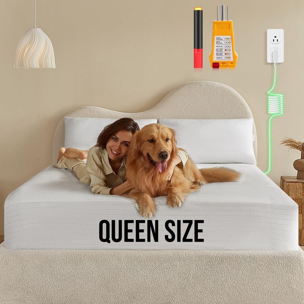 Grounding Sheets, 10% Silver Infused Bed Sheets Grounding Bed Sheets, 90% Org...
