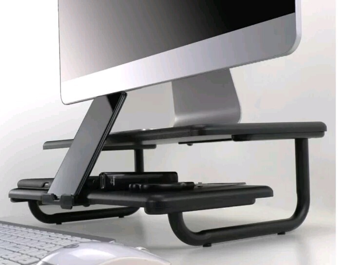 Double-Layer Heightening Desktop MDF/Metal Display Base Notebook Computer Stand.