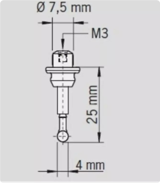 Machine Touch Probe Stylus M3 4mm Ruby Ball Ceramic stem For 3D Sensor 80.362.00