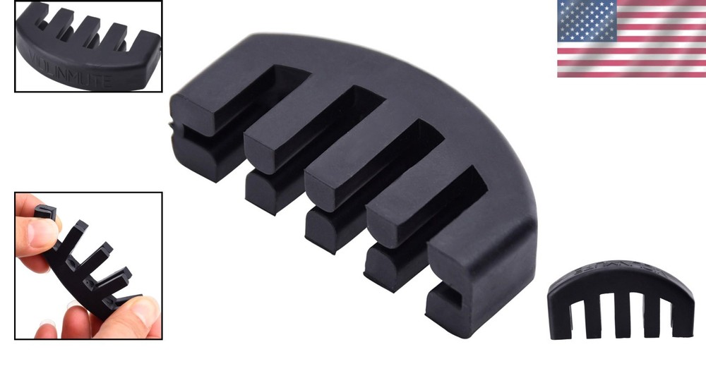 Compact Black Violin Mute for 4/4 Instruments - Perfect for Silent Practice