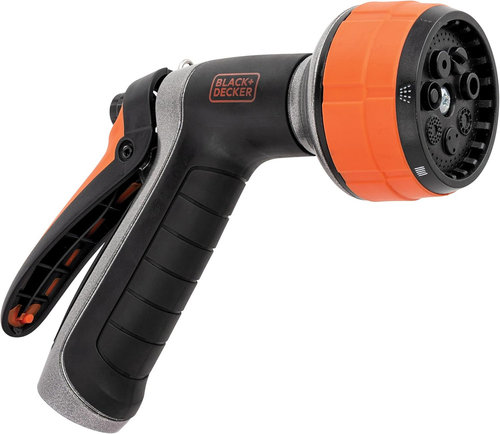 Black + Decker® Dial 7 Pattern Rear Trigger Garden Hose Nozzle – Durable, Versat