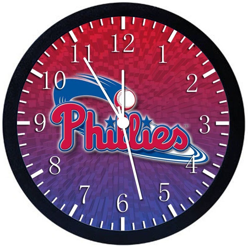 Phillies Wall Clock 12" Large Personalized option with adding names Z174