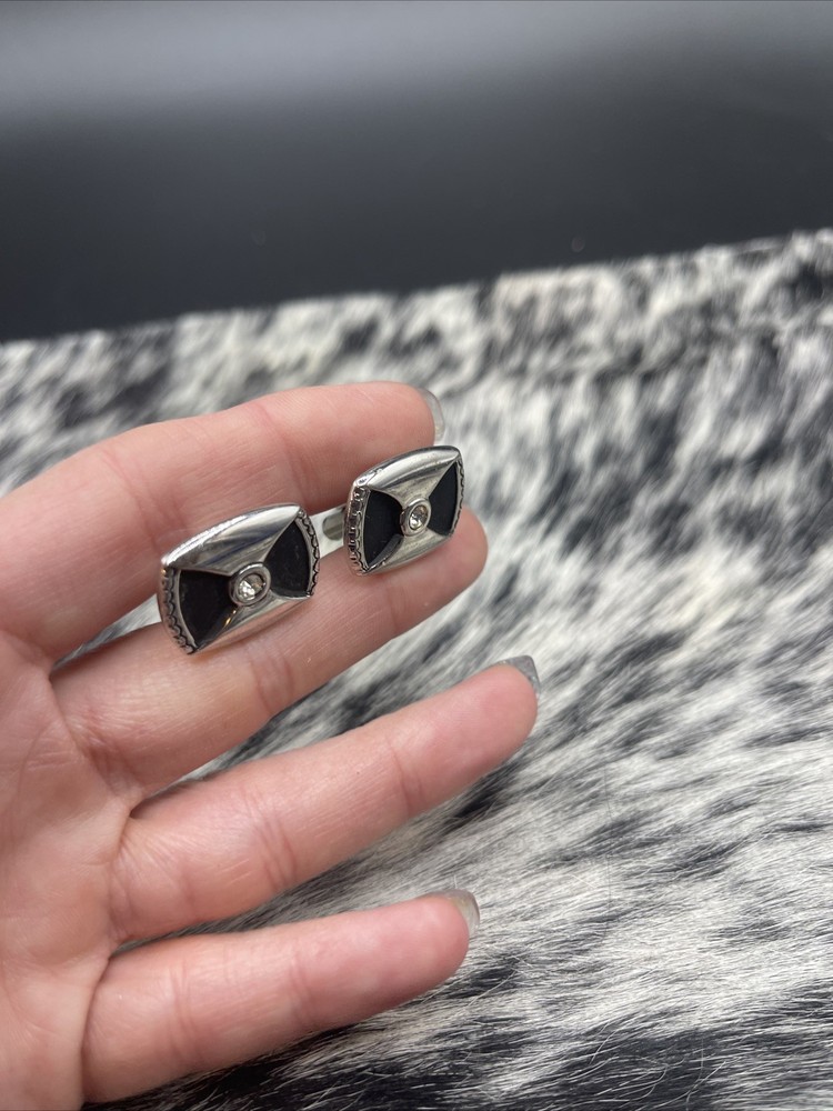 Stunning Silvertone Vintage Cuff Links #Q48