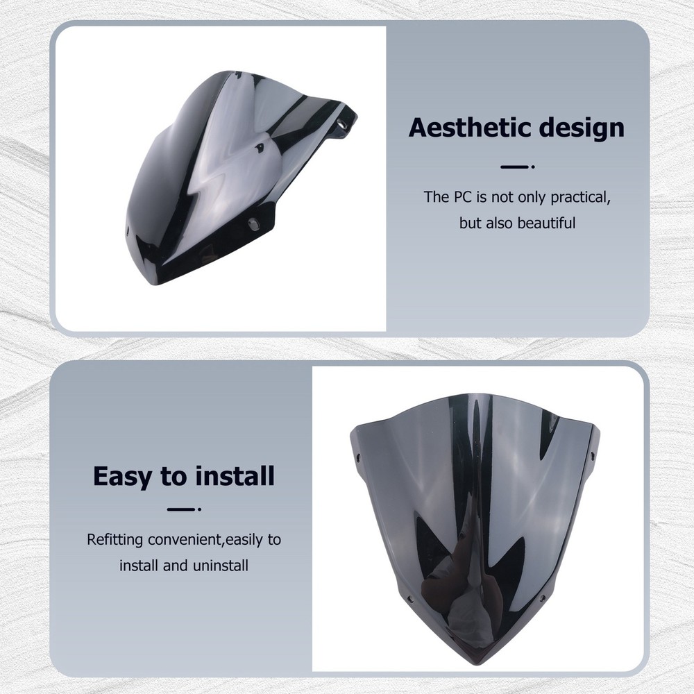 Motorcycle Wind Shield Wind Guard Screen Deflector with Bracket fo6344