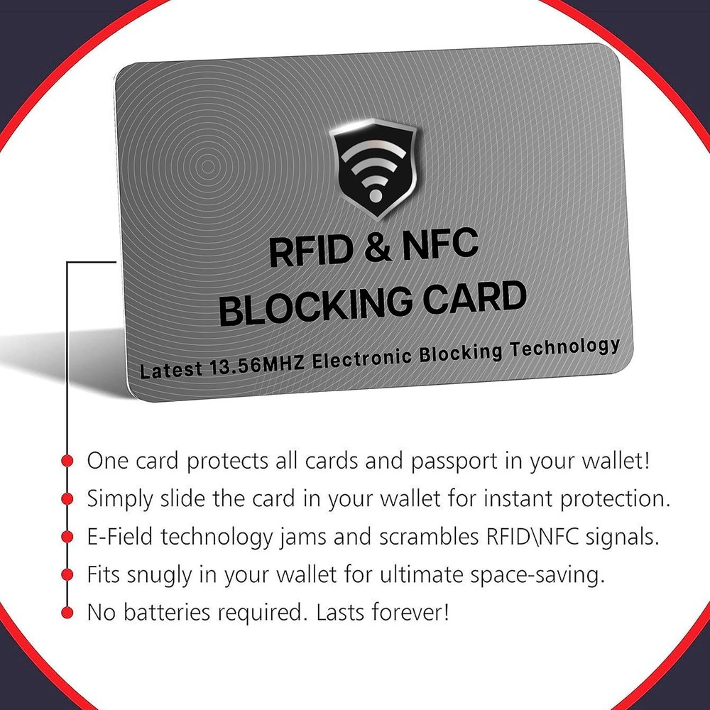SaiTech IT 2 Pack RFID Blocking Cards, One Card Protects 2 Pcs Grey, Grey