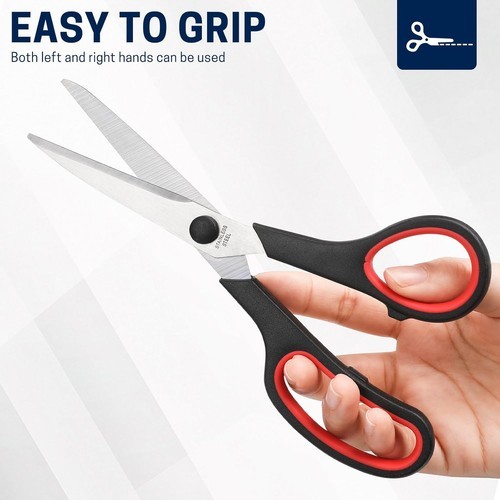 5-Pack, 8" Scissors All Purpose Comfort-Grip Handles Sharp 5Pack, 5pack