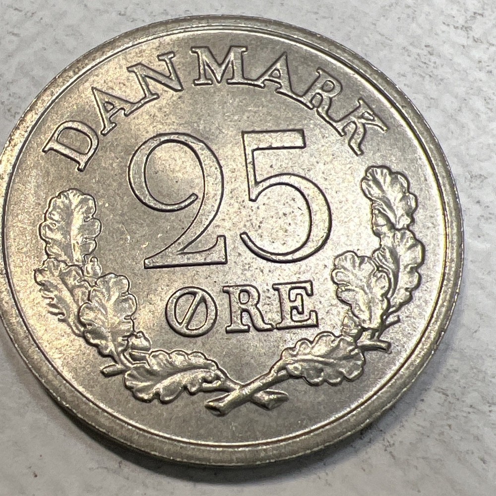 1966 Denmark 25 Ore - Coin