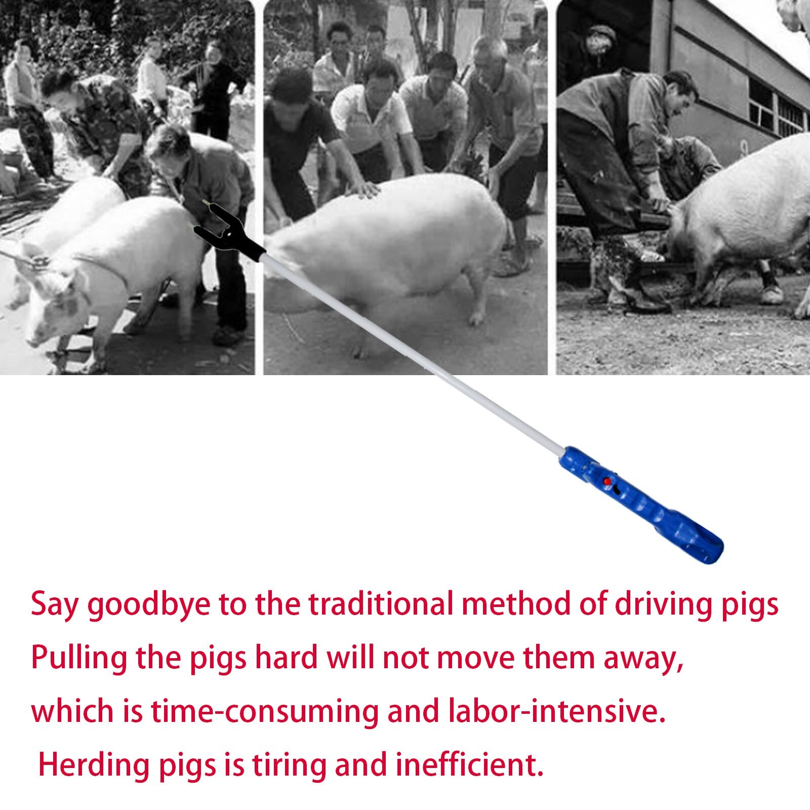 Rechargeable Livestock Prodw/ LED Electric Cattle Prod Stick 35cm/13.77in