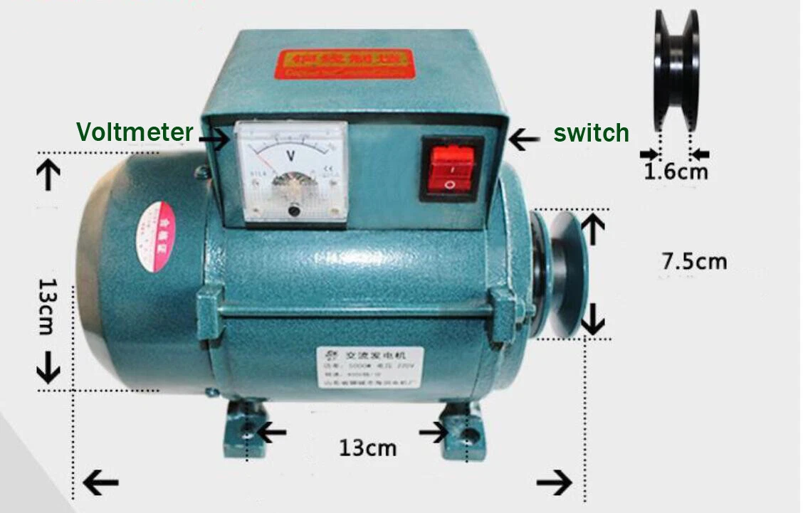 Home Lighting Permanent Magnet Generator Brushless Belt Diesel Engine 7000W