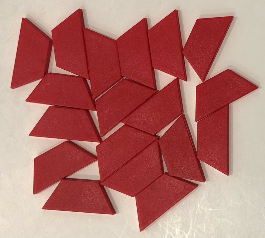 144 PLASTIC TANGRAM / PATTERN BLOCKS - Manipulatives (6 different shapes/colors)