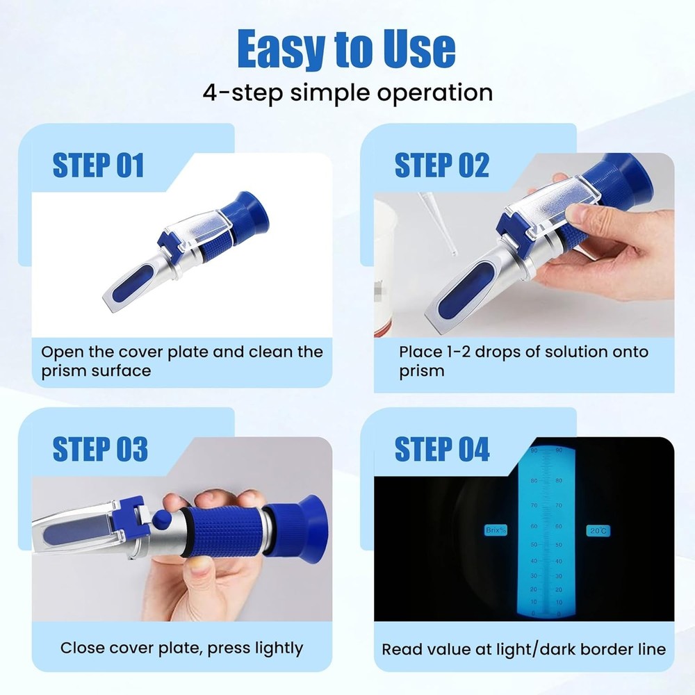 Expert Honey & Maple Syrup Refractometer with ATC - Accurate & Convenient