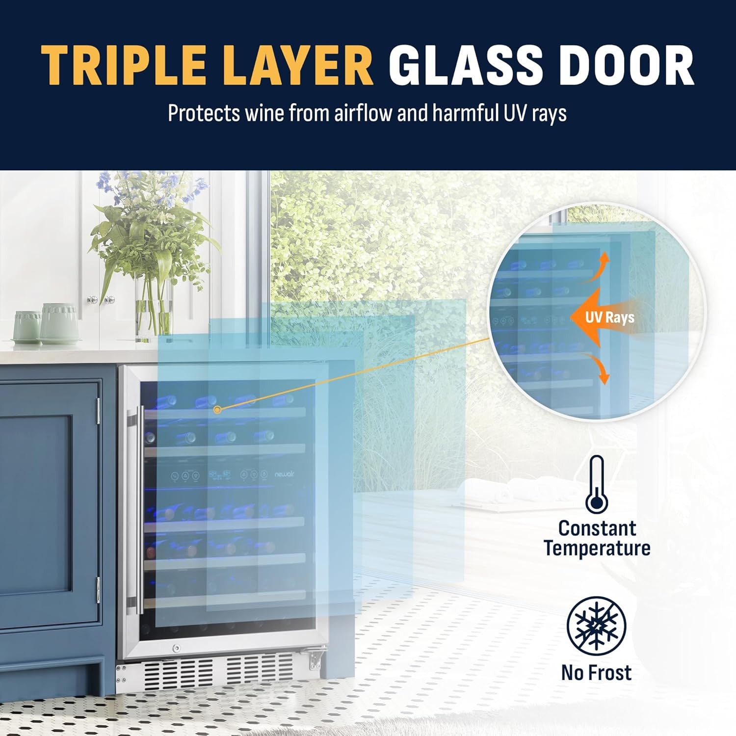 Newair NWC046SS01-RB Dual Zone Fridge with Shelves - Certified Refurbished