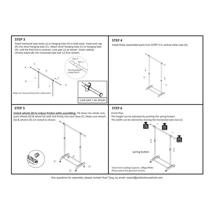 Mainstays Adjustable Metal Rolling Garment Clothes Rack, Chrome & White